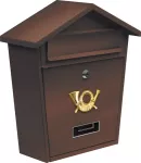 SKRZYNKA NA LISTY 380x320x105MM BRĄZOWA