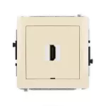 DECO Mechanizm gniazda pojedynczego HDMI 2.0, 4K, bez pola opisowego beżowy
