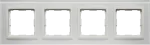 VENA2 Xglass Ramka 4x BIAŁY + biały