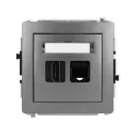 DECO Mechanizm gniazda pojedynczego HDMI 2.0, 4K + gniazda komp. poj. 1xRJ45, kat. 5e, 8-stykowy grafitowy
