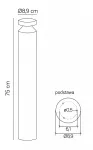 Su-ma lampa stojąca zewnętrzna LED Delta 6W 440lm 4000K ciemny popiel 75cm DL-750