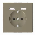 System D, Gniazdo SCHUKO z ładowarką USB 2,4A, sahara