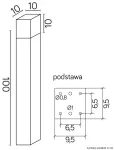SU-MA lampa stojąca zewnętrzna Cube Max CB-MAX 1000 DG