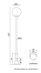SU-MA lampa stojąca zewnętrzna kule z koszykiem Kule Classic OGMW 1 ECO G400