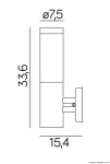 SU-MA kinkiet zewnętrzny Inox Black ST 025