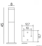 SU-MA lampa stojąca zewnętrzna Inox kwadratowa SS802-450