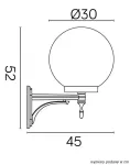 SU-MA kinkiet zewnętrzny kule Classic E27 czarny/patyna IP43 K 3012/1/K 300 U OP
