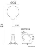 SU-MA lampa stojąca zewnętrzna kule Classic K 5002/3/KP 250 FU