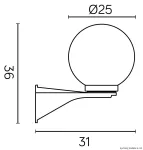 SU-MA kinkiet zewnętrzny Kule K 3012/1/KD 250