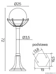 SU-MA lampa stojąca zewnętrzna kule z koszykiem 200 E27 czarny/patyna IP43 K 5002/3/KPO OP