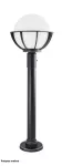 SU-MA lampa stojąca zewnętrzna kule z koszykiem 250 E27 czarny/patyna IP43 K 5002/2/KPO 250 OP