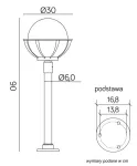 SU-MA lampa stojąca zewnętrzna kule z koszykiem 250 E27 czarny/patyna IP43 K 5002/2/KPO 250 OP