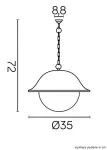 SU-MA lampa wisząca zewnętrzna Prince Max K 1018/1/O-BD