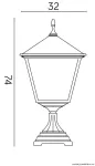 SU-MA lampa stojąca zewnętrzna Retro kwadratowe K 4011/1/BD KW