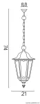 SU-MA lampa wisząca zewnętrzna Retro Midi K 1018/1/M