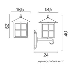 SU-MA kinkiet zewnętrzny Wenecja K 3012/1/KW g