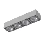 TUZ X4Sh AR111 stropowy max. 4x60W, G53, 12V/AC, srebrny aluminiowy (mat struktura) RAL 9006