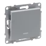 SUNO - Łacznik jednobiegunowy podświetlany - 10 AX - 250 V~ - zaciski automatyczne, Aluminium, Legrand