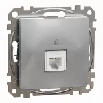 Gniazdo telefoniczne RJ11, Sedna Design & Elements, srebrne aluminium