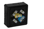 VP-41 Puszka n/t 98x98x42mm IP55 12-wl dł.gum. z zac. czarna