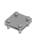 [NI V2A] Złącze uniwersalne bednarka / bednarka 60x60mm