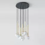 COTTON PANEL HF4, fi100 wisząca max.16x1,9W, G9, 230V, przewód czarny, kolor złota (gładki mat)
