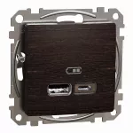 Gniazdo ładowania USB A+C 2,4Sedna Design & Elements,4A, wenge