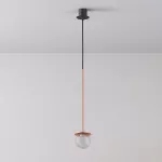 CLAR 400 fi100 wisząca LED 2,7W/298lm/3000K, 230V, przewód czarny guma, kolor miedzi (gładki mat)