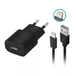 GSM032678 Forever ładowarka sieciowa TC-01 1x USB 2A czarna + kabel Lightning