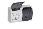VG-2 Koala Gn. podw. 2x2P+Z SCHUKO n/t IP44 białe z klapką dymną