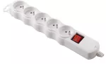 GN-570WS/B BIAŁY ECO Gniazdo wtyczkowe przenośne pięciokrotne 5x2p+Z z wyłącznikiem 16A, 250V, rozbieralne; ECO