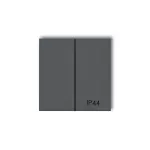 Klawisze podwójne do łączników IP 44 ICON, MINI (komplet dwóch klawiszy), grafitowy mat