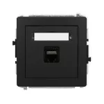 DECO Mechanizm gniazda komputerowego pojedynczego 1xRJ45, kat. 6A, 8-stykowy czarny mat