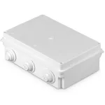 PK-10D Puszka odgałęźna, 6 wlotowa, z dławicami D 30, n/t,wym. 235x150x75, IP 55; biały