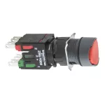 Harmony XB6 Kompletny przycisk, Czerwony, Płaski, 1 NC, Złącze Faston, 16 mm, Plastikowy