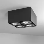 TITO C6 stropowy max. 4x13W, GU10, 230V, czarny głęboki (mat struktura) RAL 9005