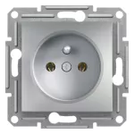 Asfora, gniazdo 2P+PE bez ramki, aluminium