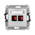ICON Mechanizm gniazda głośnikowego podwójnego srebrny metalik