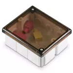 PK-105L Puszka odgałęźna, 10-wlotowa, n/t, z dławicami D 16, IP-54; 80x95; 5xzaciski 1x4mm2; biały/dymny