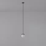 COTTON 200 fi100 wisząca wpust max.1x1,9W, G9, 230V, przewód czarny, szary grafitowy (mat struktura) RAL 7024