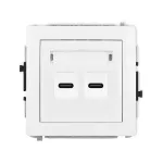DECO Mechanizm gniazda podwójnego 2xUSB C-C biały mat