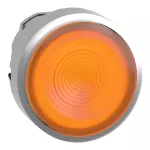 Przycisk płaski pomarańczowy samopowrotny LED metalowy karbowana bez oznaczenia Harmony XB4