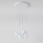 COTTON PANEL HF4, fi100 wisząca max.16x1,9W, G9, 230V, przewód transparentny, biały sygnałowy (mat struktura) RAL 9003