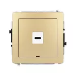 DECO Mechanizm gniazda pojedynczego 1xUSB C-C, bez pola opisowego złoty
