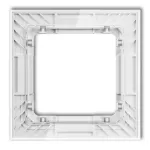 DECO Ramka uniwersalna pojedyncza transparentna DECO Art - efekt szkła (ramka: transparentna; spód: biały)