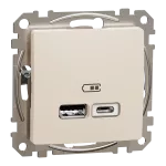 Gniazdo ładowania USB A+C 2,4Sedna Design & Elements,4A, beżowe