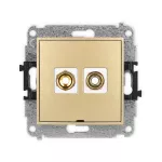 ICON Mechanizm gniazda głośnikowego pojedynczego, bez pola opisowego (typu banan - czerwony i czarny, pozłacany, 4 mm2, skręcany) złoty