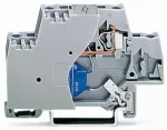 Złączka do zabudowy elementów 2-piętrowe ze ścianką końcową, szara 280-502/281-587