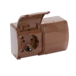 VG-2 Koala Gn. podw. 2x2P+Z SCHUKO n/t IP44 brąz z klapką brąz