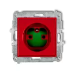 ICON Mechanizm gniazda pojedynczego z uziemieniem 2P+Z DATA z kluczem czerwony